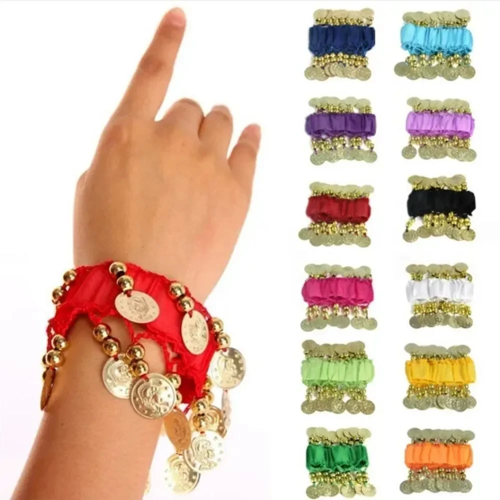 New Belly Dance Wrist Ankle Cuff Arm Bracelet Dancing Gold Coins US FAST